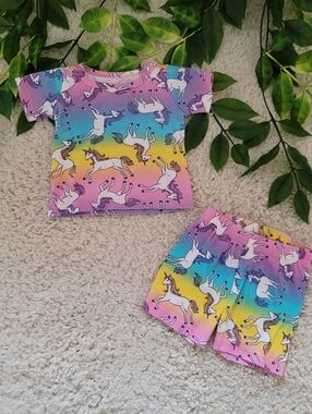 Baby Girl Rainbow Unicorn Pajamas (3-6 Months)
